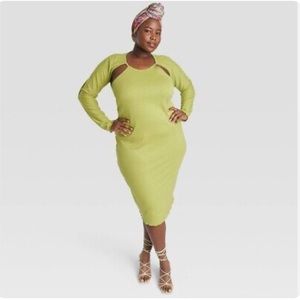 Sammy B Women's Long Sleeve Cut Out Bodycon Dress - Green